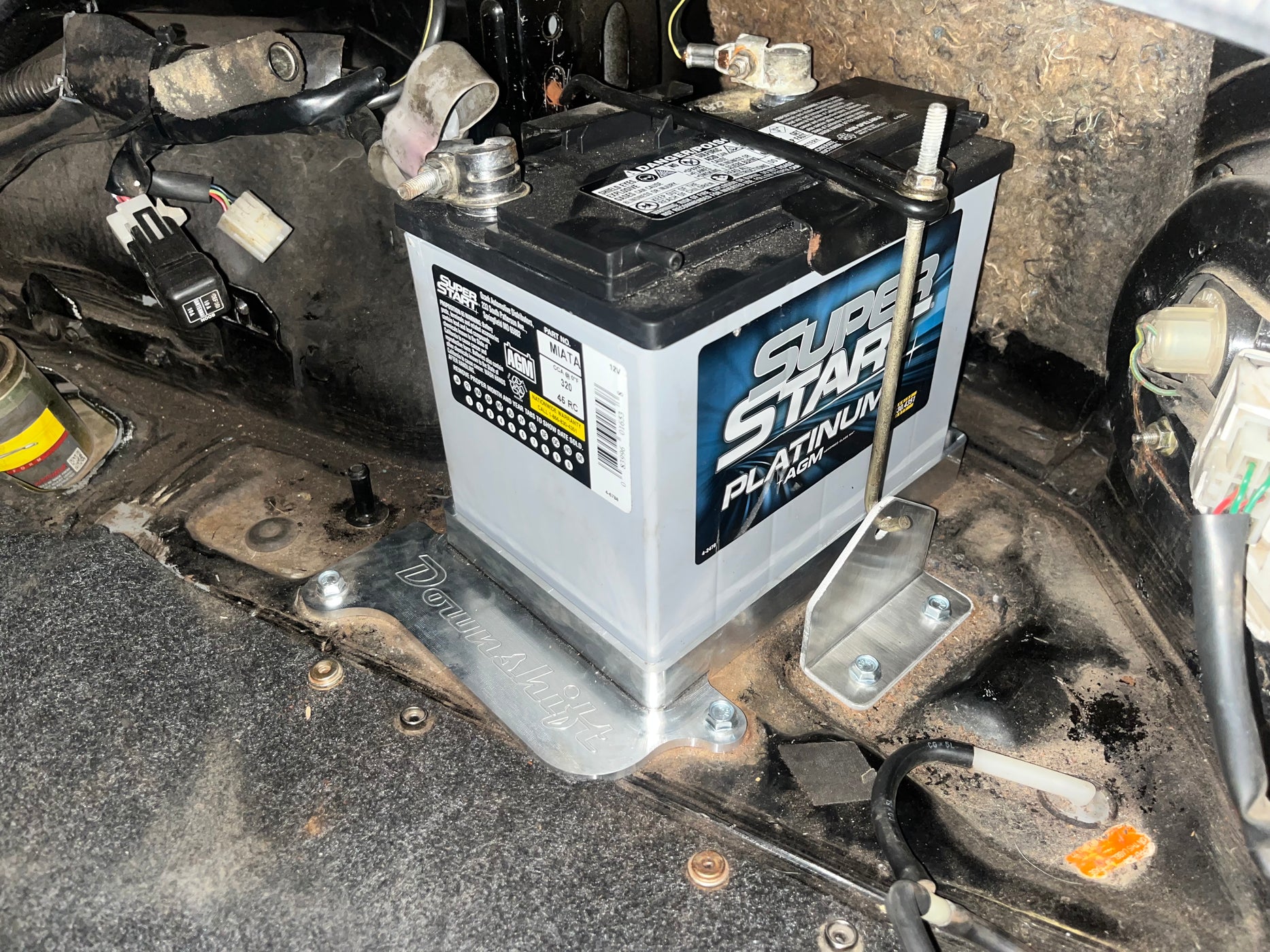 19901997 Mazda Miata Downshift Billet Battery Tray — Downshift Auto Parts